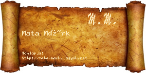 Mata Márk névjegykártya